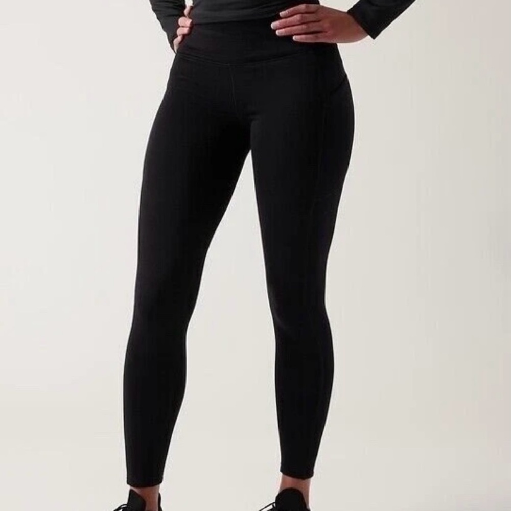 Athleta XSP NWT Black Altitude Polartec Stash Fleece Leggings - Picture 2 of 4